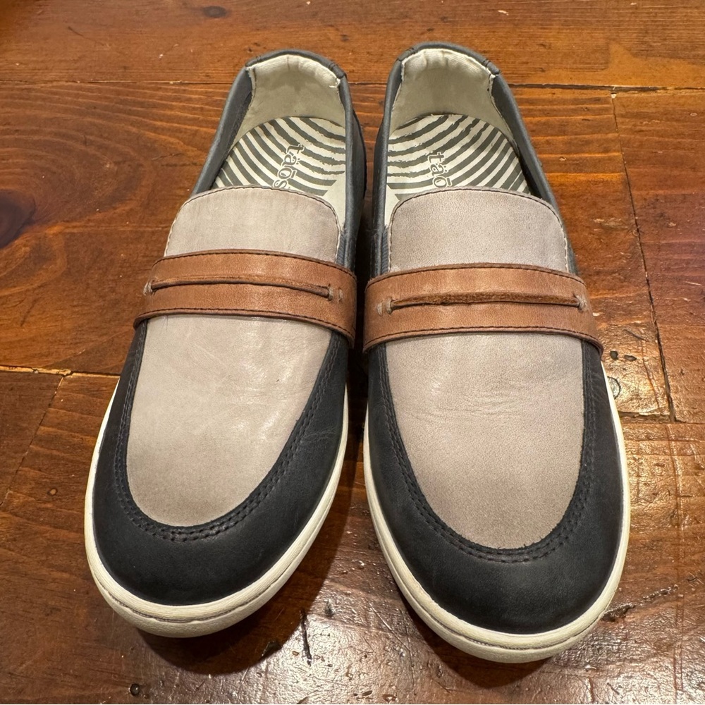 Taos Upward Sneaker Women Gray, Blue,Tan Leather Comfort minimalist Shoes Sz 6.5 - Picture 2 of 11